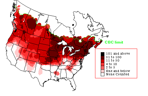 Black-capped Chickadee CBC Map