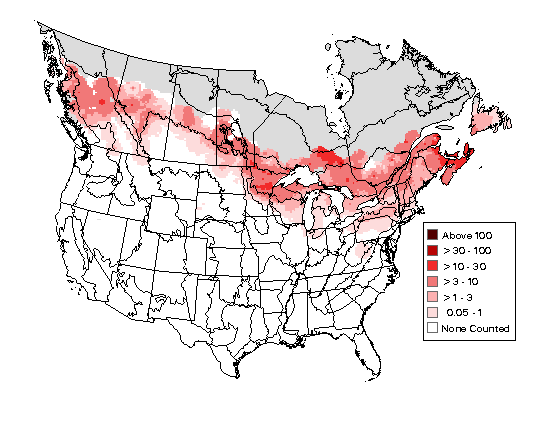 Alder Flycatcher Breeding Map