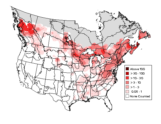 American Redstart Breeding Map