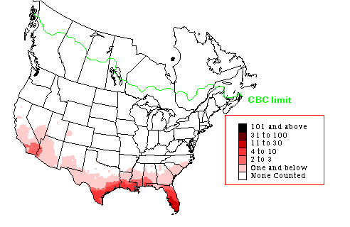 Blue-gray Gnatcatcher Winter Map