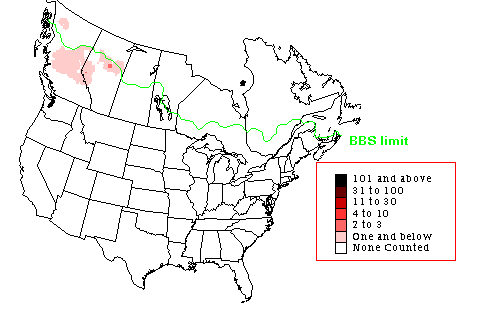 Bohemian Waxwing Breeding Map