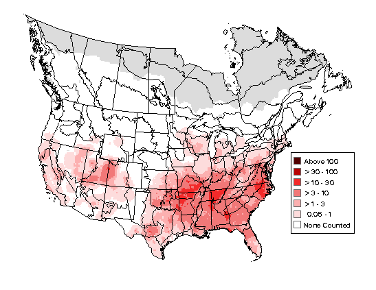 Blue-gray Gnatcatcher Breeding Map