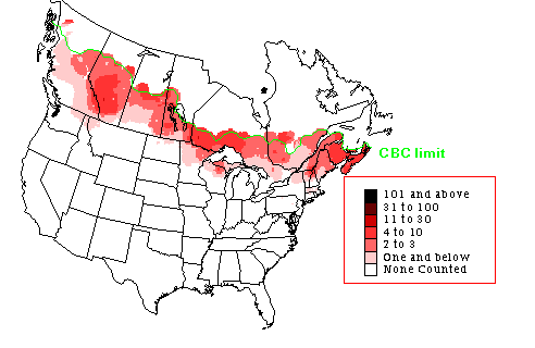Boreal Chickadee Winter Map