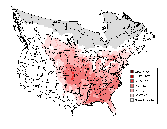 Brown Thrasher Breeding Map
