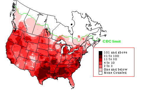 Cedar Waxwing CBC Map