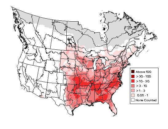 Eastern Bluebird Breeding Map