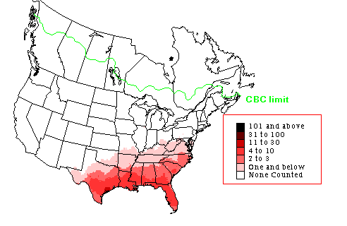 Eastern Phoebe CBC Map