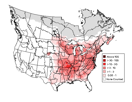 Eastern Wood-Pewee Breeding Map