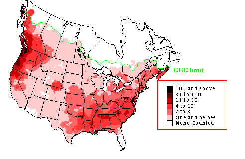 Golden-crowned Kinglet CBC Map