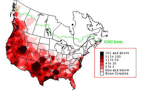 Green-winged Teal Winter Map