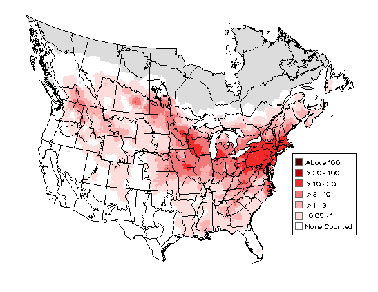 Gray Catbird Breeding Map