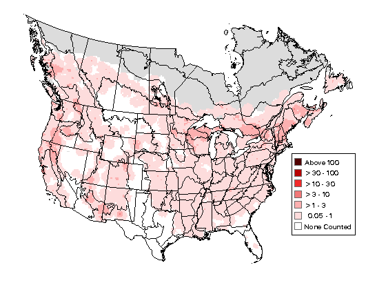 Hairy Woodpecker Breeding Map