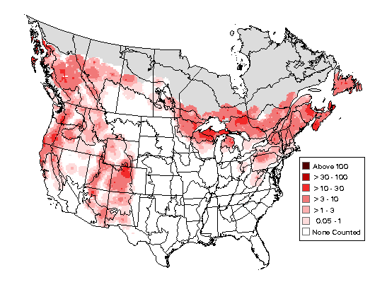 Hermit Thrush Breeding Map