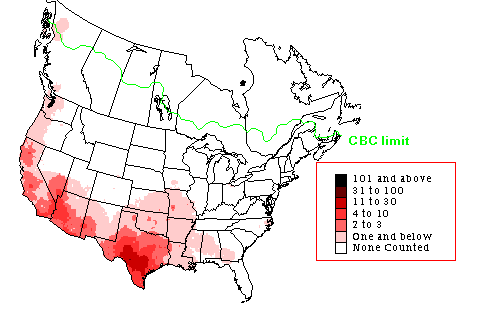 Lincoln's Sparrow Winter Map