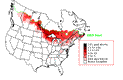 Mourning Warbler Breeding Map