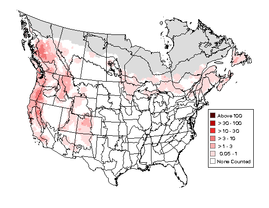 Olive-sided Flycatcher Breeding Map