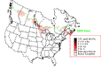 Palm Warbler Breeding Map