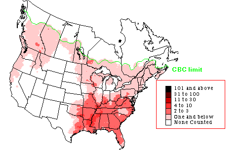 Pileated Woodpecker CBC Map