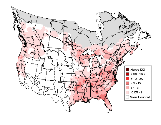 Pileated Woodpecker Breeding Map