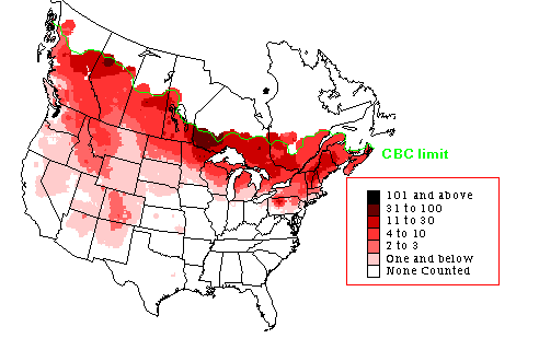 Pine Grosbeak Winter Map