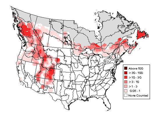 Ruby-crowned Kinglet Breeding Map