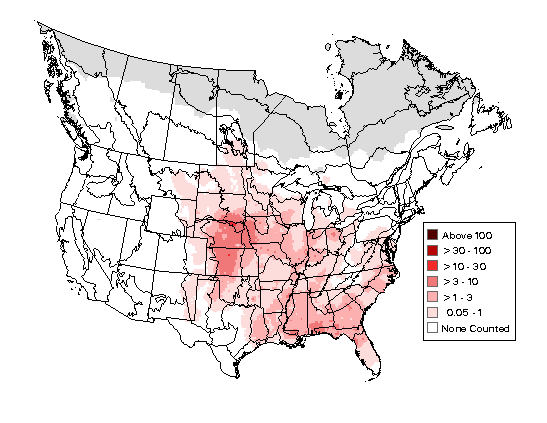 Red-headed Woodpecker Breeding Map