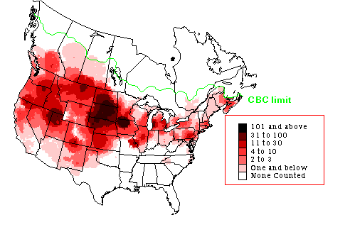 Ring-necked Pheasant CBC Map