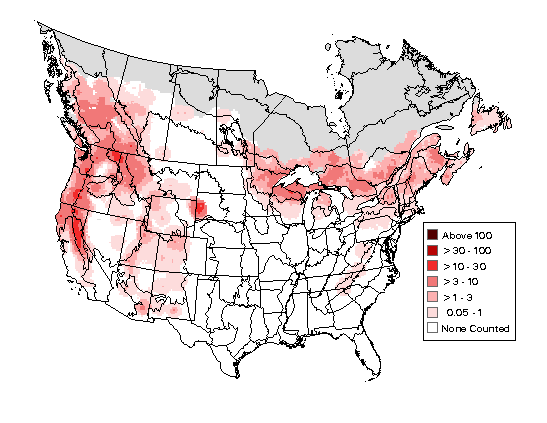 Red-breasted Nuthatch Breeding Map