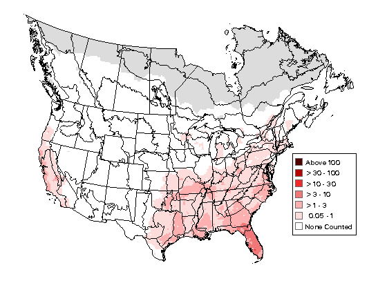 Red-shouldered Hawk Breeding Map