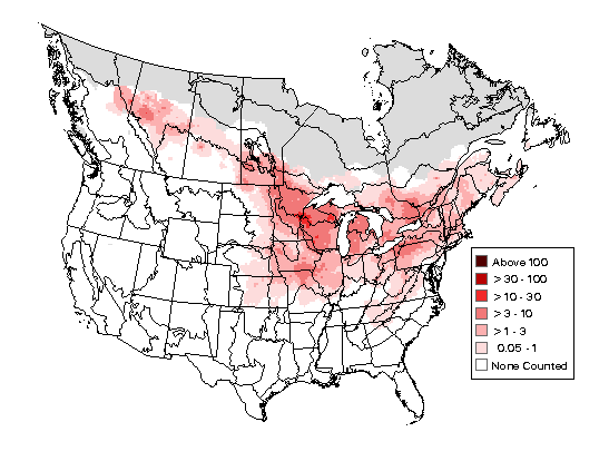 Rose-breasted Grosbeak Breeding Map