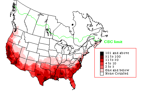 Savannah Sparrow Winter Map