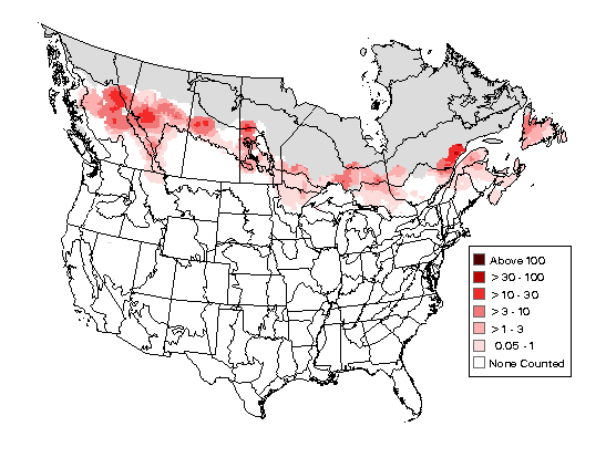 Tennessee Warbler Breeding Map