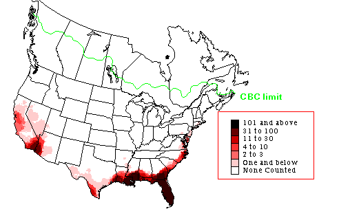 Tree Swallow Winter Map