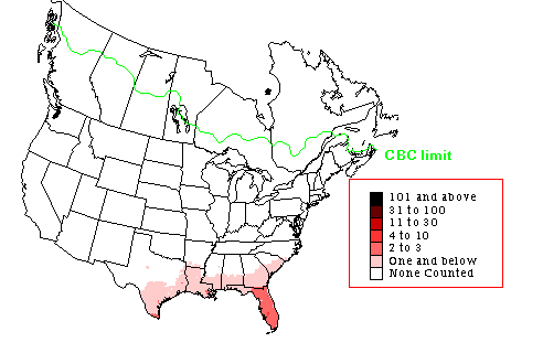 White-eyed Vireo Winter Map