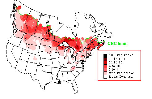 White-winged Crossbill Winter Map