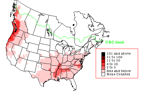 Winter Wren Winter Map