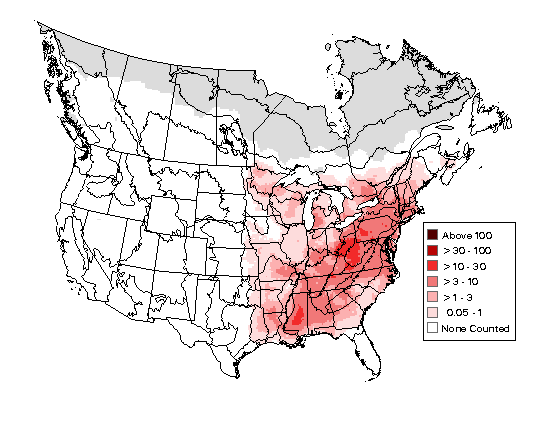 Wood Thrush Breeding Map