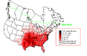 Yellow-billed Cuckoo Breeding Map